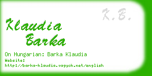 klaudia barka business card